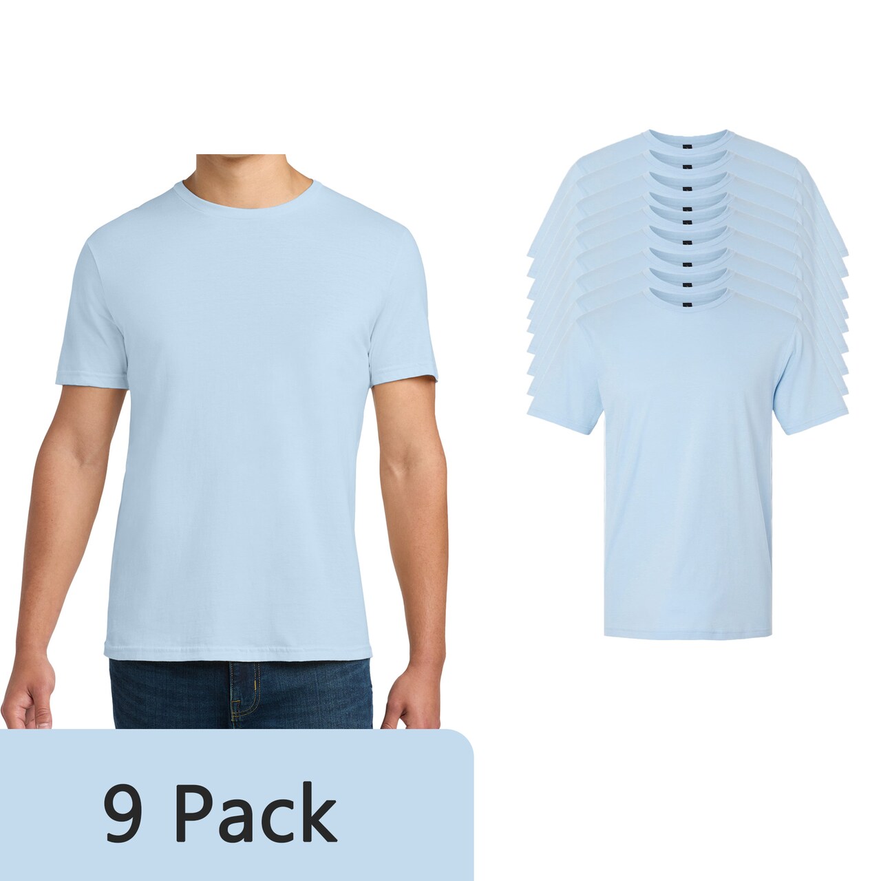 Gildan Unisex Softstyle Cotton Solid Color T-Shirt, Crewneck Everyday Basic Light Blue Tee